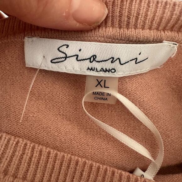 Sioni Milano Sweater Size XL 3D Heart Soft Blush Pink Romantic Euro Whimsy Cozy - Picture 5 of 10